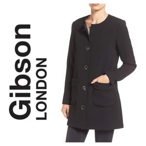 Gibson Two Pocket Collarless Topper Blazer Coat